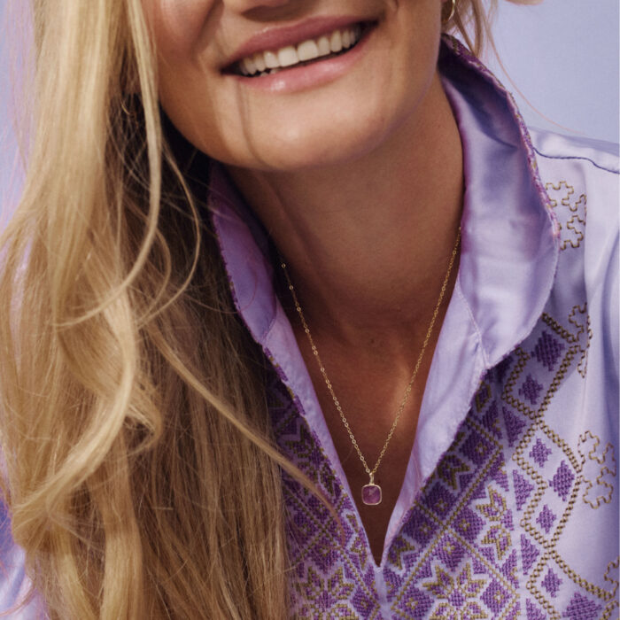Sandra Lyng x Pan Jewelry - Halssmykke i forgylt sølv med Ametyst - RO - Bilde 3