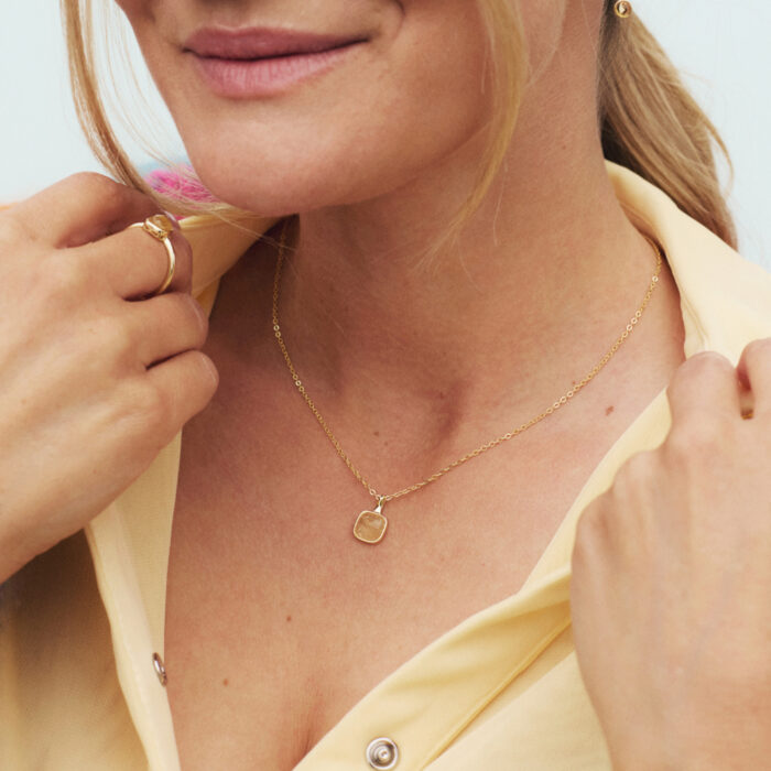 Sandra Lyng x Pan Jewelry - Ring i forgylt sølv med citrin - GLEDE - Bilde 2