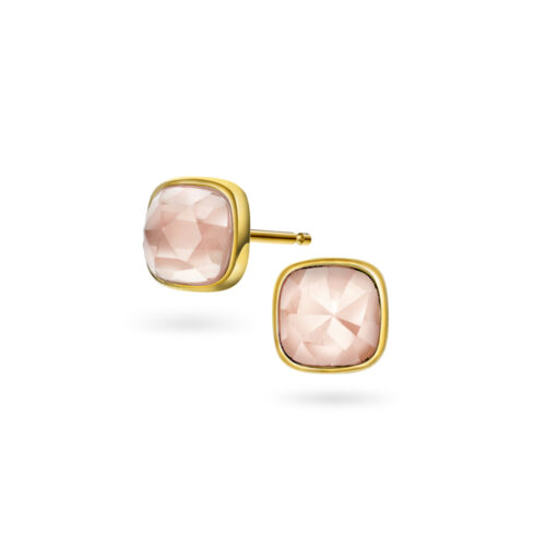 Sandra Lyng x Pan Jewelry - Ørepynt i forgylt sølv med rosa opal - KJÆRLIGHET