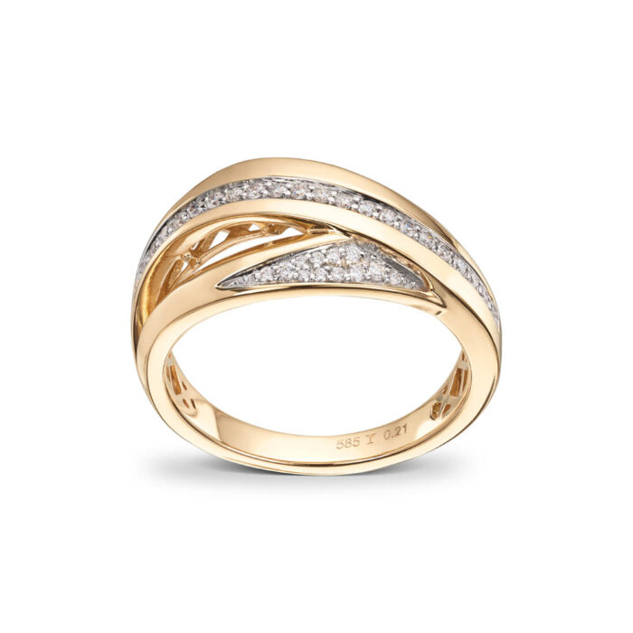Diamondsby Frisenberg-Ring i gult gull 585/14K med diamanter - Bilde 2