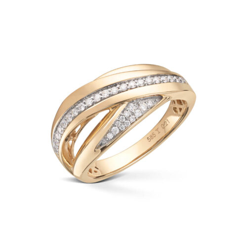 Diamondsby Frisenberg-Ring i gult gull 585/14K med diamanter