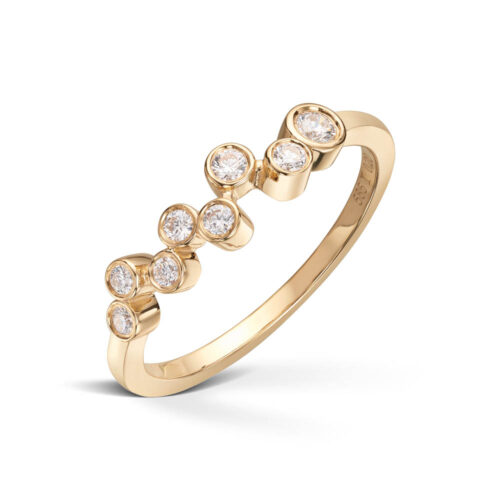 Diamonds by Frisenberg- Ring i gult gull med diamanter