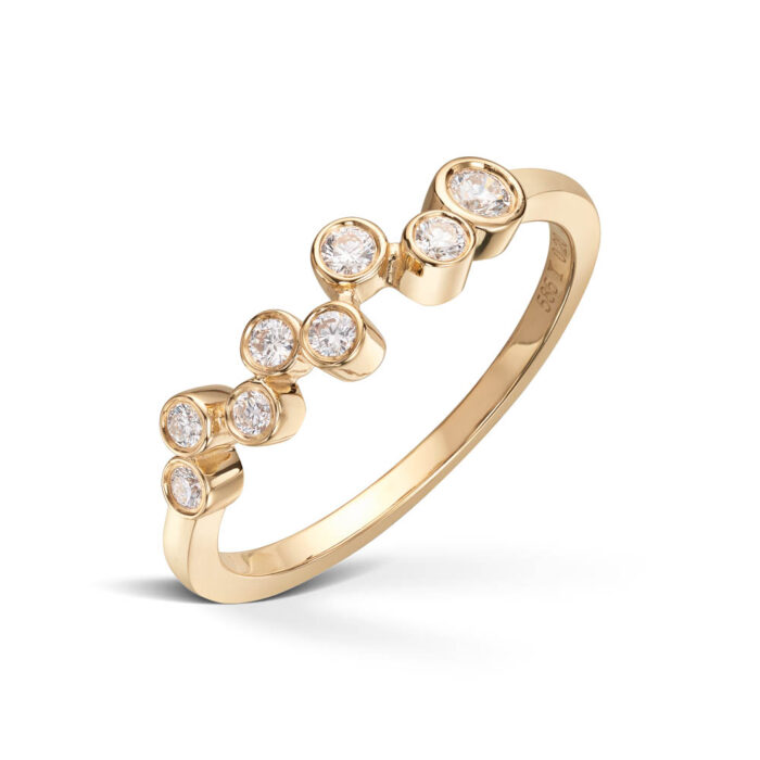 Diamonds by Frisenberg- Ring i gult gull med diamanter