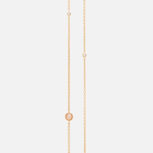 OLE LYNGGAARD COPENHAGEN - Shooting Stars Collier lenke i 18k gult gull med blush månesten