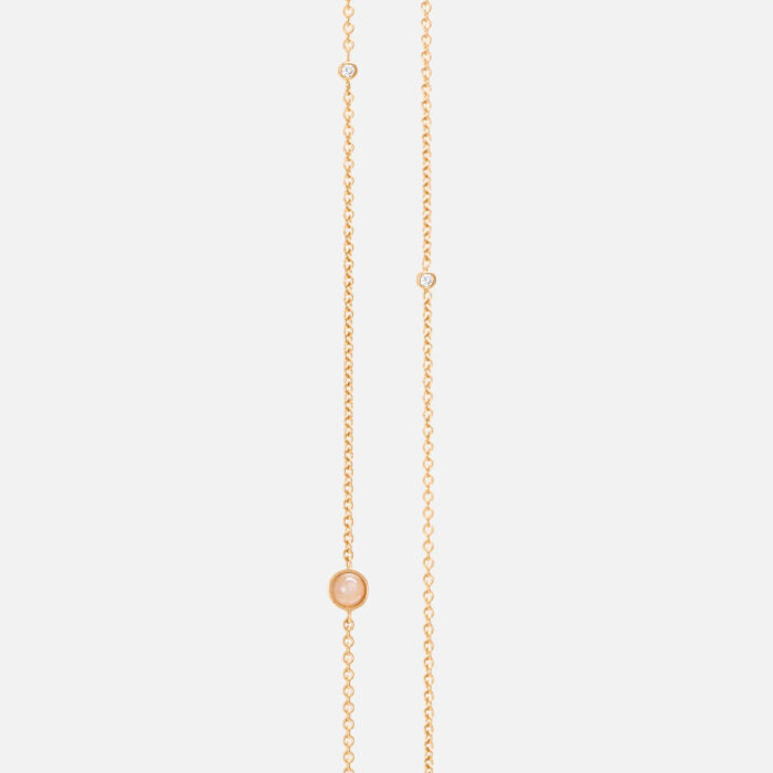 OLE LYNGGAARD COPENHAGEN - Shooting Stars Collier lenke i 18k gult gull med blush månesten