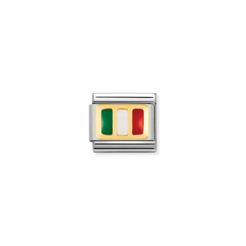 Nomination - COMPOSABLE Classic EUROPE FLAG in stainless steel with enamel and 18k gold (21_ITALY)
