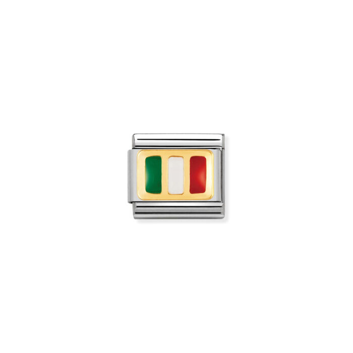 Nomination - COMPOSABLE Classic EUROPE FLAG in stainless steel with enamel and 18k gold (21_ITALY)