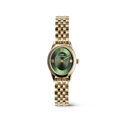 Daniel Wellington - Ophelia Oval Mini Gullfarget Stål / Grønn - 25,5 x 22mm