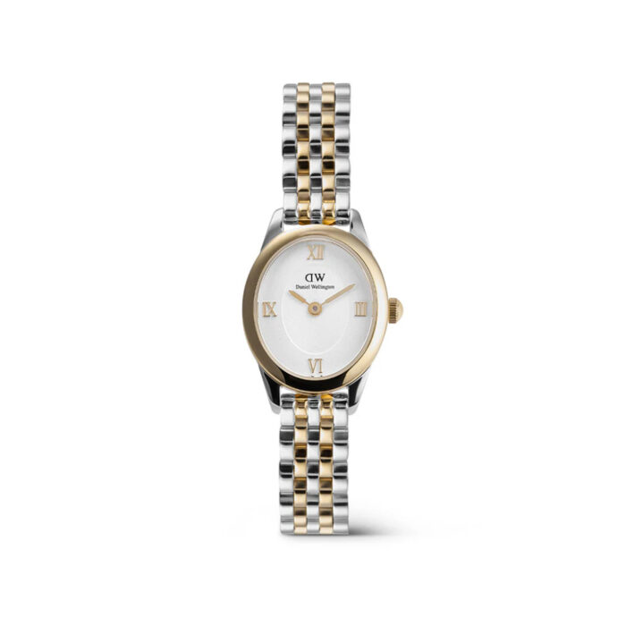 Daniel Wellington - Ophelia Oval Mini Tofarget Stål / Hvit - 25,5 x 22mm