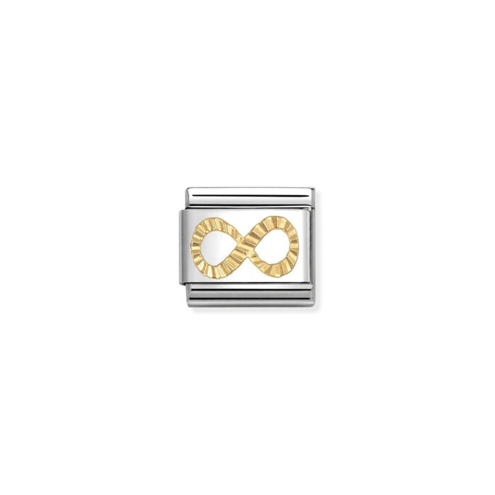 Nomination - Composable Classic SYMBOLS steel and 18k gold (66_Diamond infinity)