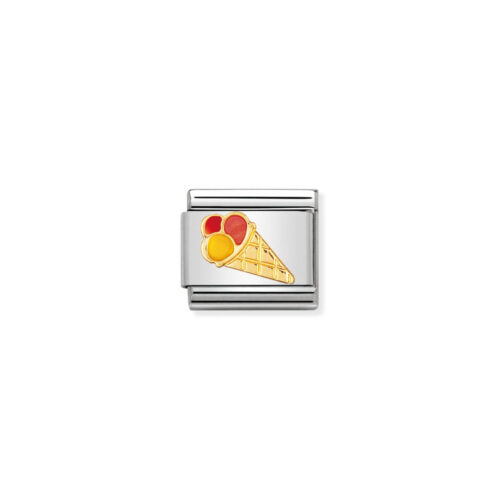 Nomination - COMPOSABLE Clasic FUN in stainless steel with enamel and 18k gold (30_Ice cream)