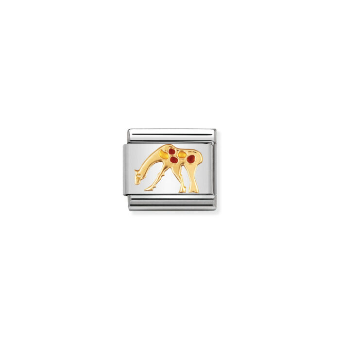Nomination - COMPOSABLE Classic AIR ANIMALS in stainless steel with enamel and 18k gold (26_Giraffe)