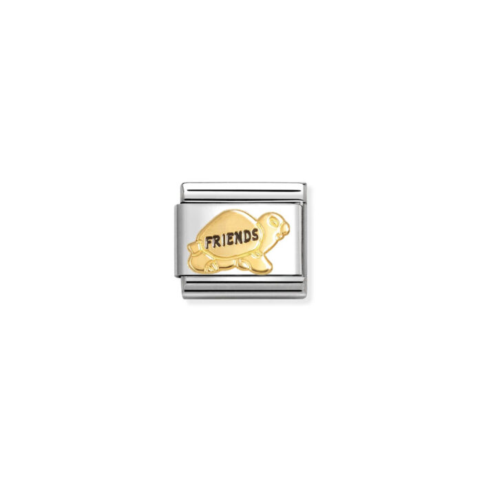 Nomination - Composable Classic SYMBOLS steel, enamel and 18k gold (74_Friends turtle)