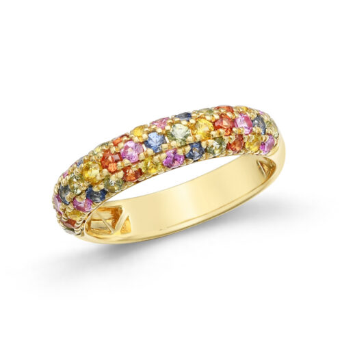 Gold By Frisenberg - Gullring - Multicolor Rainbow Safirer