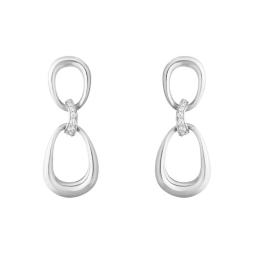 Georg Jensen - Offspring øreringer i sølv med diamanter