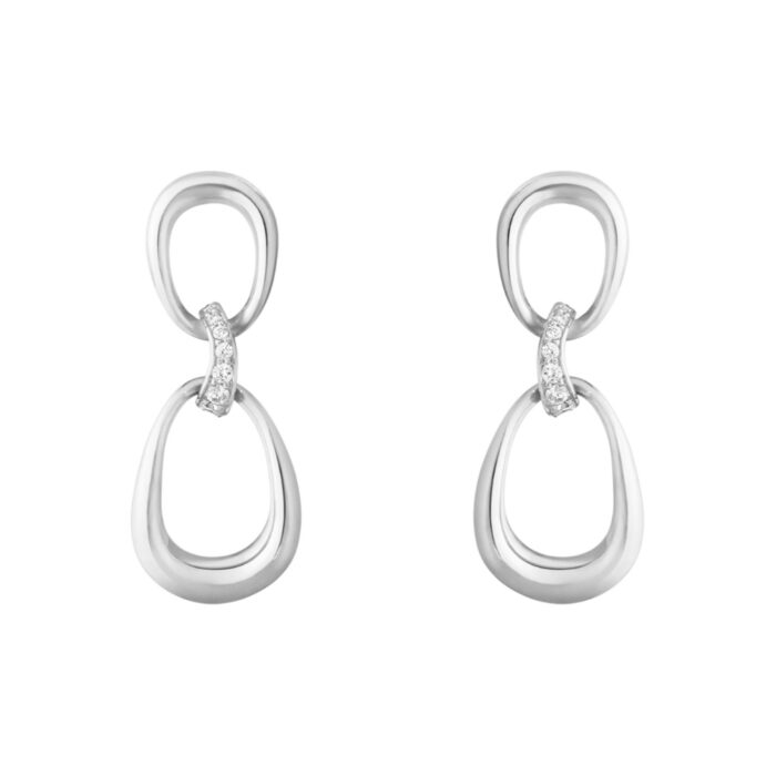 Georg Jensen - Offspring øreringer i sølv med diamanter