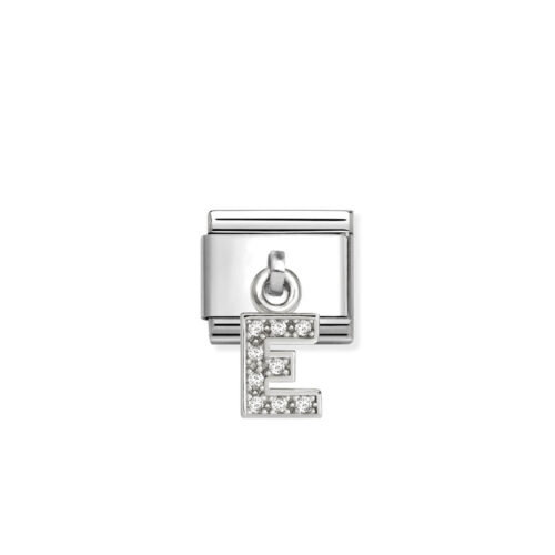 Nomination - Composable Classic CHARMS LETTERS CZ steel and 925 sterling silver (05_E)