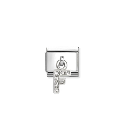 Nomination - Composable Classic CHARMS LETTERS CZ steel and 925 sterling silver (06_F)