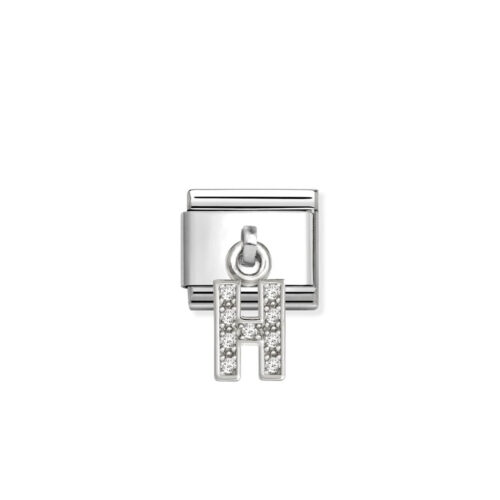 Nomination - Composable Classic CHARMS LETTERS CZ steel and 925 sterling silver (08_H)