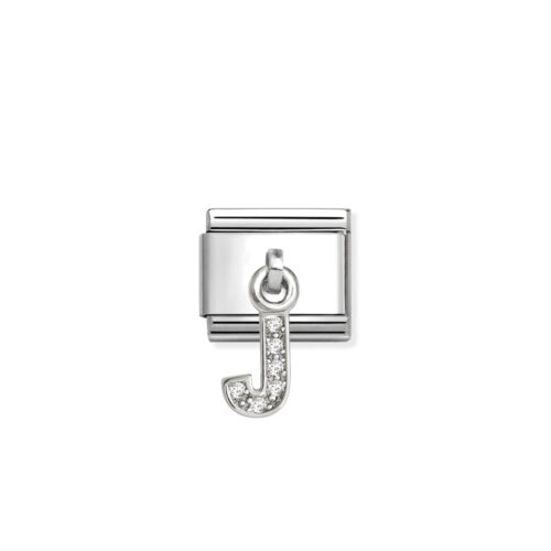 Nomination - Composable Classic CHARMS LETTERS CZ steel and 925 sterling silver (10_J)