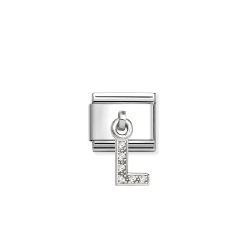 Nomination - Composable Classic CHARMS LETTERS CZ steel and 925 sterling silver (12_L)