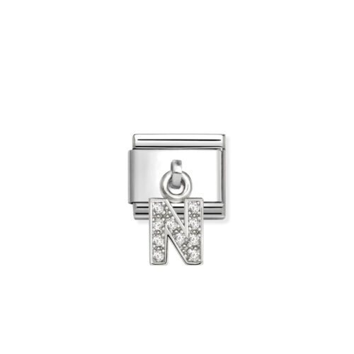 Nomination - Composable Classic CHARMS LETTERS CZ steel and 925 sterling silver (14_N)