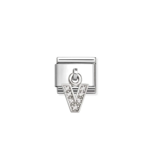 Nomination - Composable Classic CHARMS LETTERS CZ steel and 925 sterling silver (22_V)