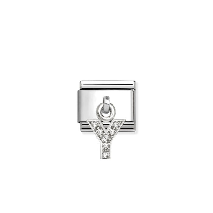 Nomination - Composable Classic CHARMS LETTERS CZ steel and 925 sterling silver (25_Y)