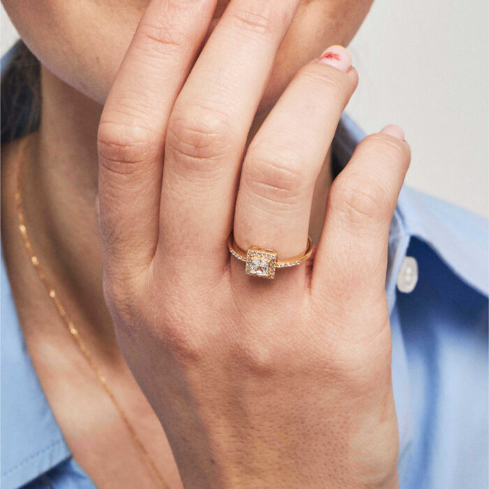 Pan Jewelry Classic - Luxe ring i forgylt sølv med zirkonia - Bilde 2