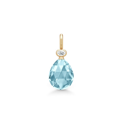 Julie Sandlau - Ofelia anheng i 22k forgylt sølv - Ice Blue