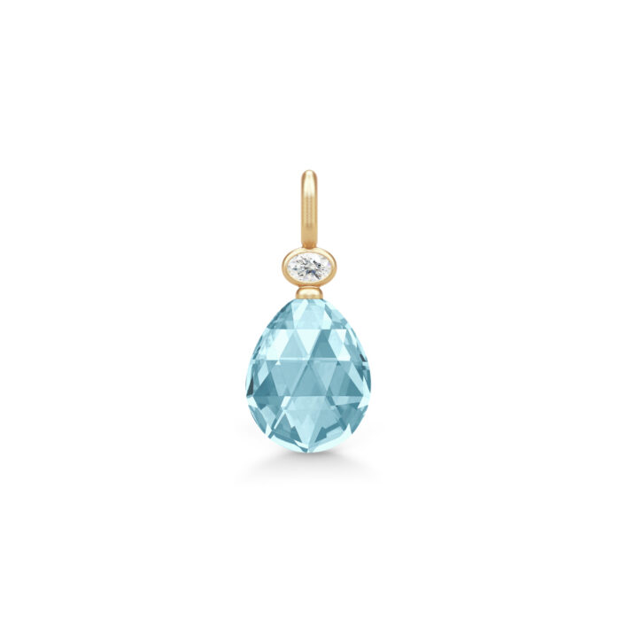 Julie Sandlau - Ofelia anheng i 22k forgylt sølv - Ice Blue