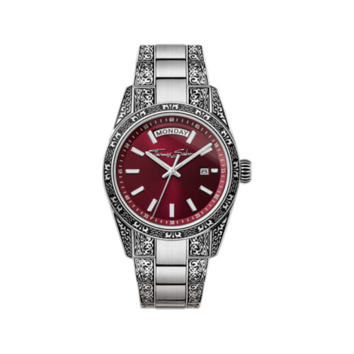 Thomas Sabo - Rebel At Heart, Revive Dark Red klokke i stål, 36 mm