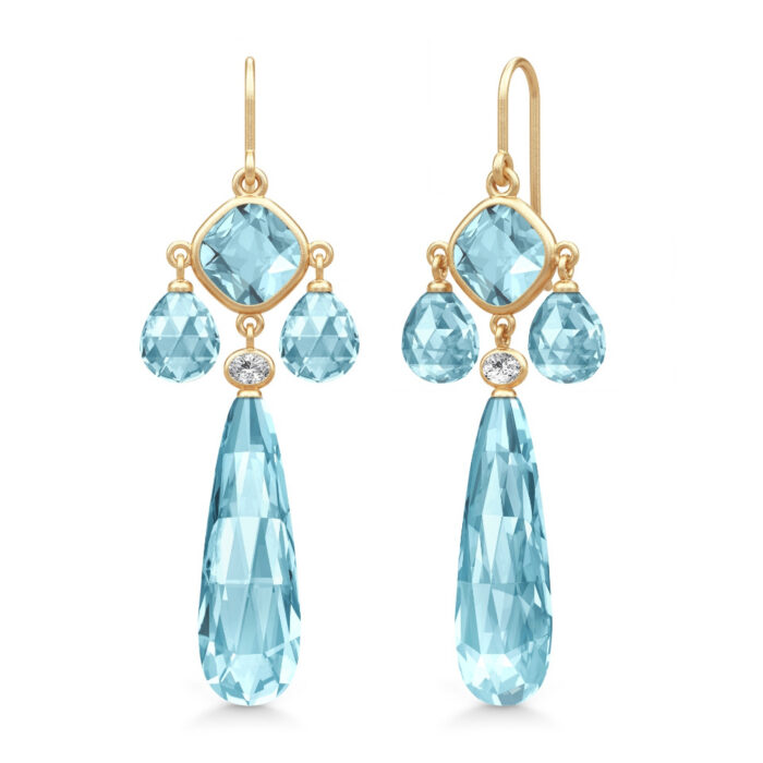 Julie Sandlau - Ofelia Chandeliers i forgylt sølv - Ice Blue
