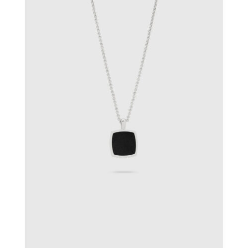 Tom Wood - Cushion Pendant Onyx - Halssmykke i sølv med sort onyx