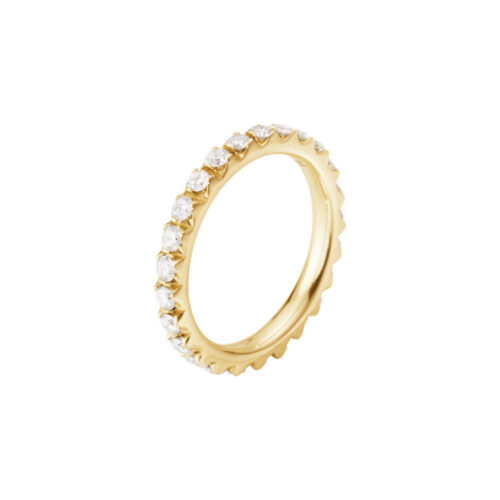 Georg Jensen - Stor signatur ring i 18k gult gull med diamanter