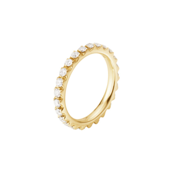 Georg Jensen - Stor signatur ring i 18k gult gull med diamanter