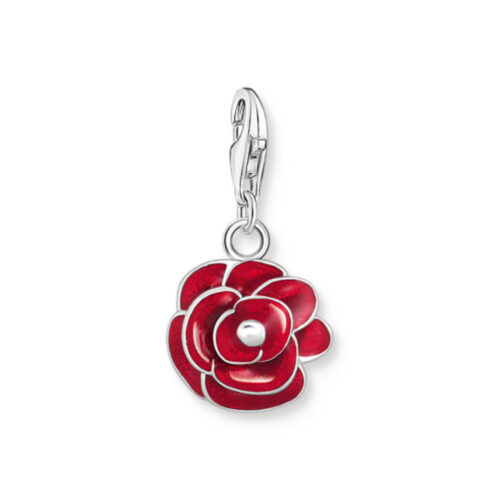 Thomas Sabo - Charm/ anhengi sølv med rød emalje, rose