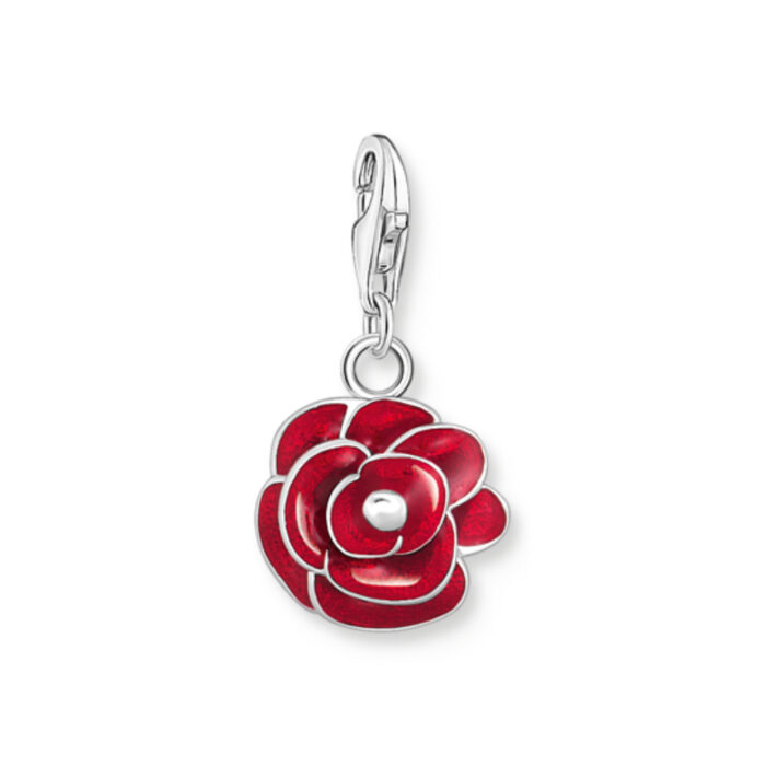 Thomas Sabo - Charm/ anhengi sølv med rød emalje, rose