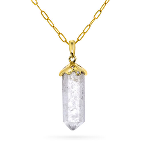 Serenity by Gulldia - Intuition II pendelsmkke i forgylt sølv med bergkrystall