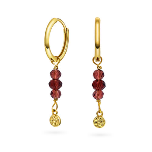 Shapes by Gulldia - Fairy øreringer i forgylt sølv, dyp plomme