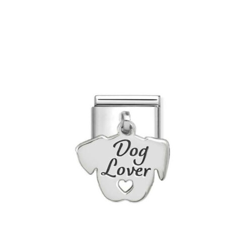 Nomination - Composable Classic ENGRAVED CHARMS (IC) in steel and 925 sterling silver (13_Dog lover face)