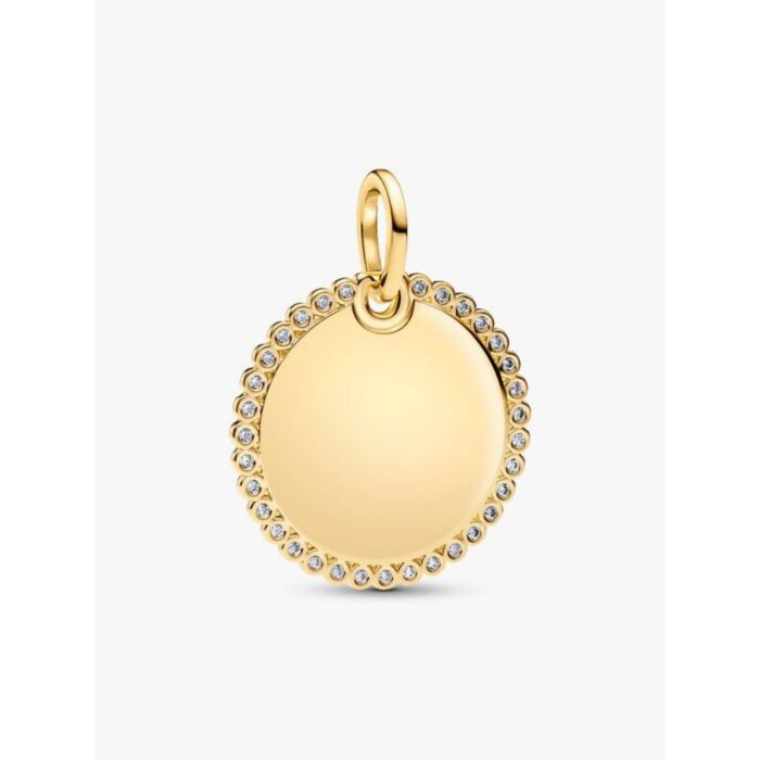 Pandora - Rund charm/anheng med graveringsfelt