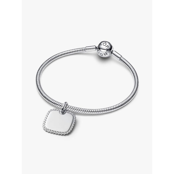 Pandora - Rund charm/anheng i sølv med graveringsfelt - Bilde 2