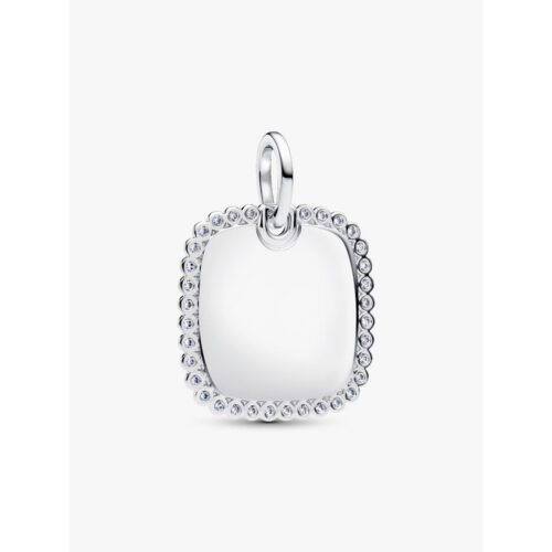 Pandora - Rund charm/anheng i sølv med graveringsfelt