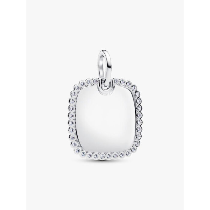Pandora - Rund charm/anheng i sølv med graveringsfelt