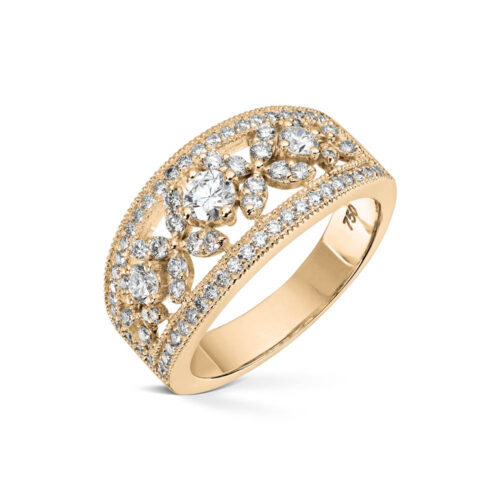 Diamonds by Frisenberg -Diamantring i gult gull og diamanter ialt 1,00 ct TW/SI1