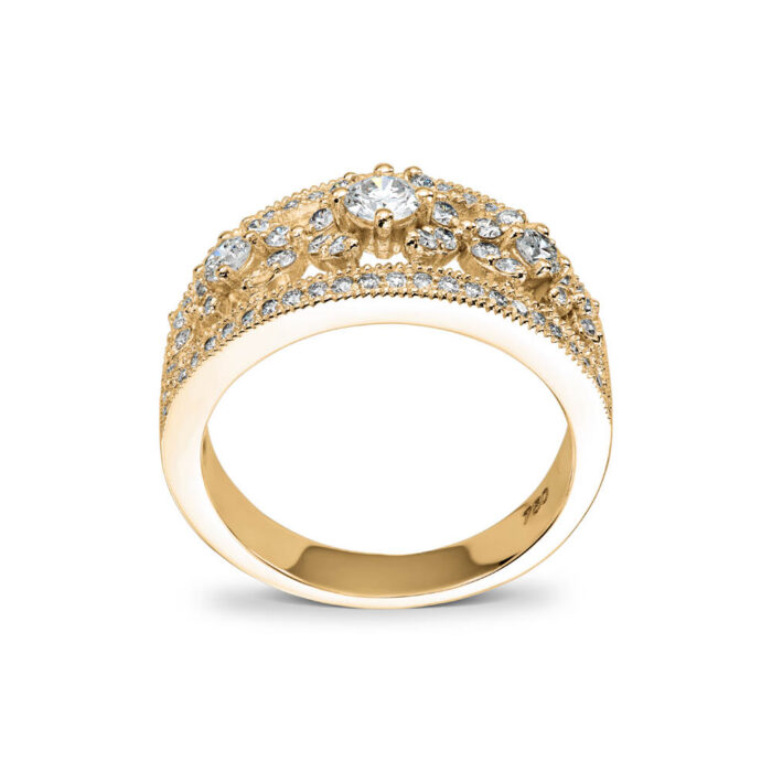 Diamonds by Frisenberg -Diamantring i gult gull og diamanter ialt 1,00 ct TW/SI1 - Bilde 2