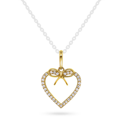 Pan Jewelry - Anheng i 14k gult gull med zirkonia