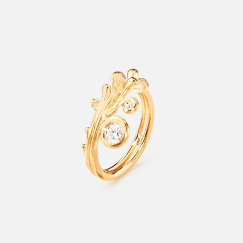 OLE LYNGGAARD COPENHAGEN  - BoHo ring i 18k gult gull med 0,208ct TW/VS diamanter