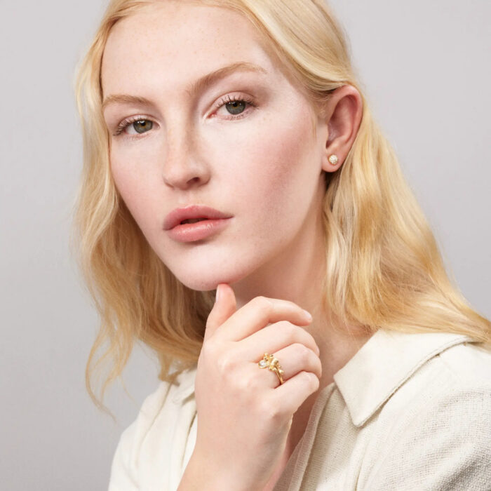 OLE LYNGGAARD COPENHAGEN  - BoHo ring i 18k gult gull med 0,20ct TW/VS diamant - Bilde 2
